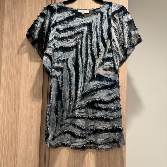 Iro Metallic Sheer Zebra Print Blouse - 40 (8) - Picture 1 of 11